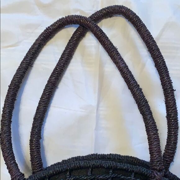 Marabelle  Black Circular Straw Bag - Picture 6 of 7